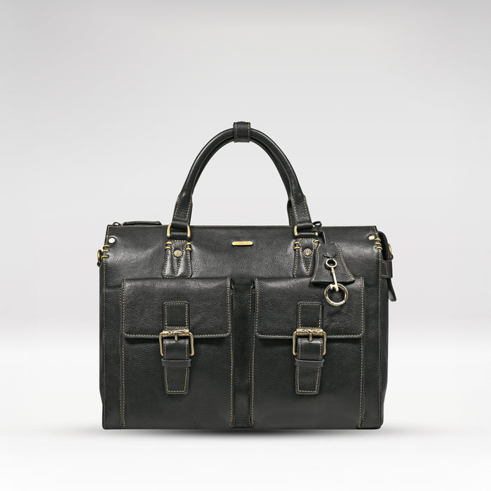 Baron 01 Black Leather Briefcase