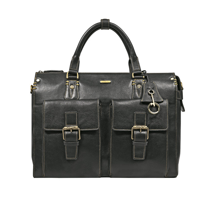 Baron 01 Black Leather Briefcase