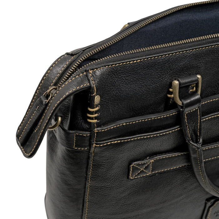 Baron 01 Black Leather Briefcase