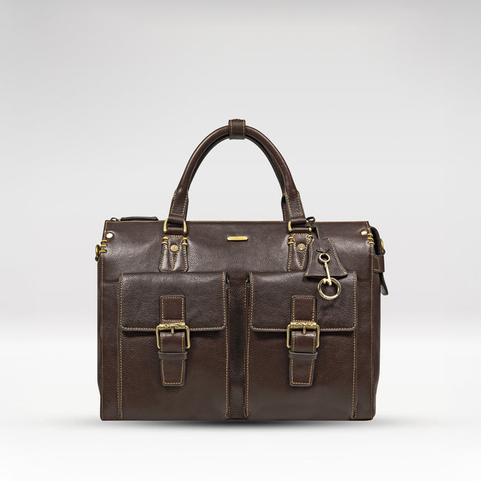Baron 01 Brown Leather Briefcase