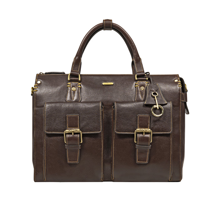 Baron 01 Brown Leather Briefcase