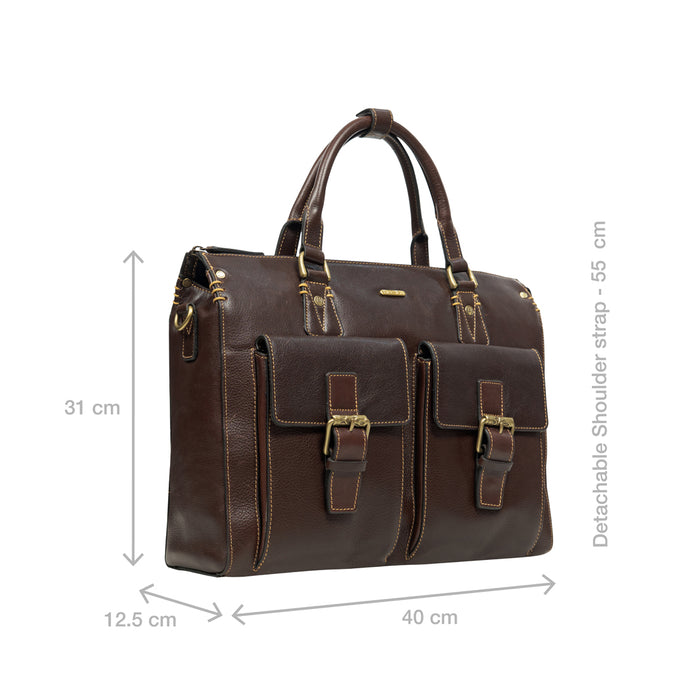 Baron 01 Brown Leather Briefcase