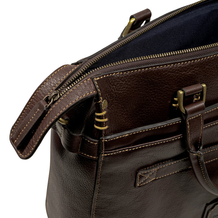 Baron 01 Brown Leather Briefcase