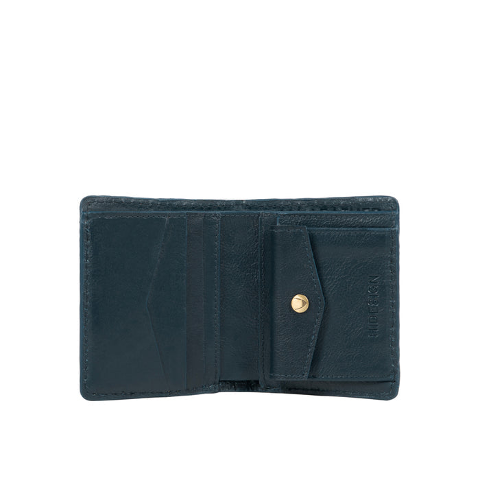 Baron W1 Blue Leather Bi-Fold Wallet