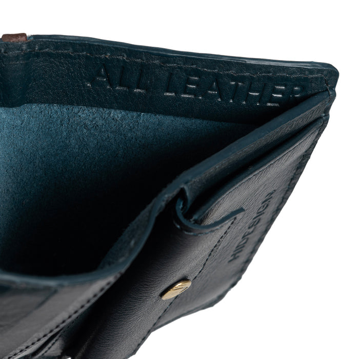 Baron W1 Blue Leather Bi-Fold Wallet