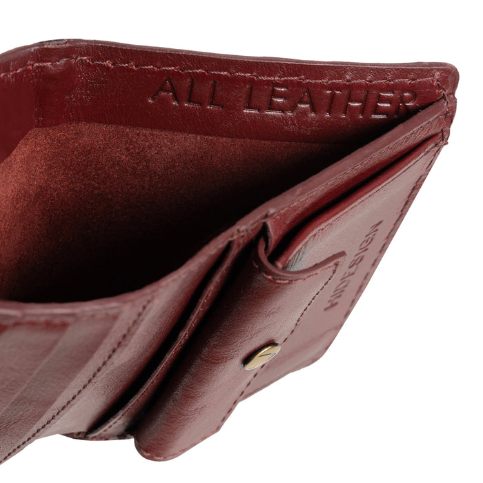 Baron W1 Red Leather Bi-Fold Wallet