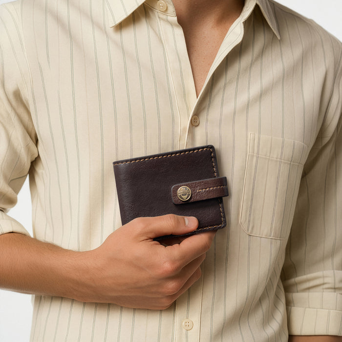 Baron W2 Brown Leather Bi-Fold Wallet