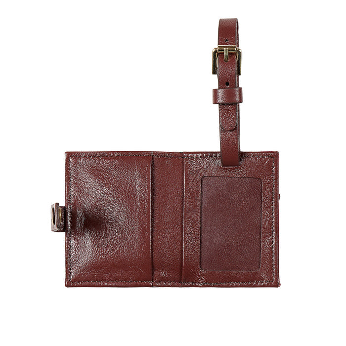 Bartoli Brown Leather Luggage Tag