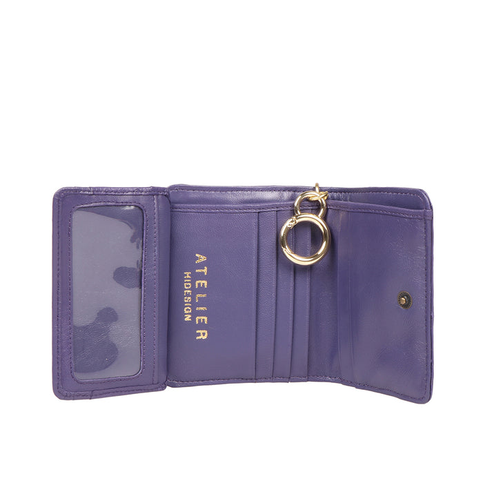 Bartoli W1 Blue Leather Bi-Fold Wallet