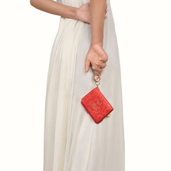 Bartoli W1 Red Leather Bi-Fold Wallet