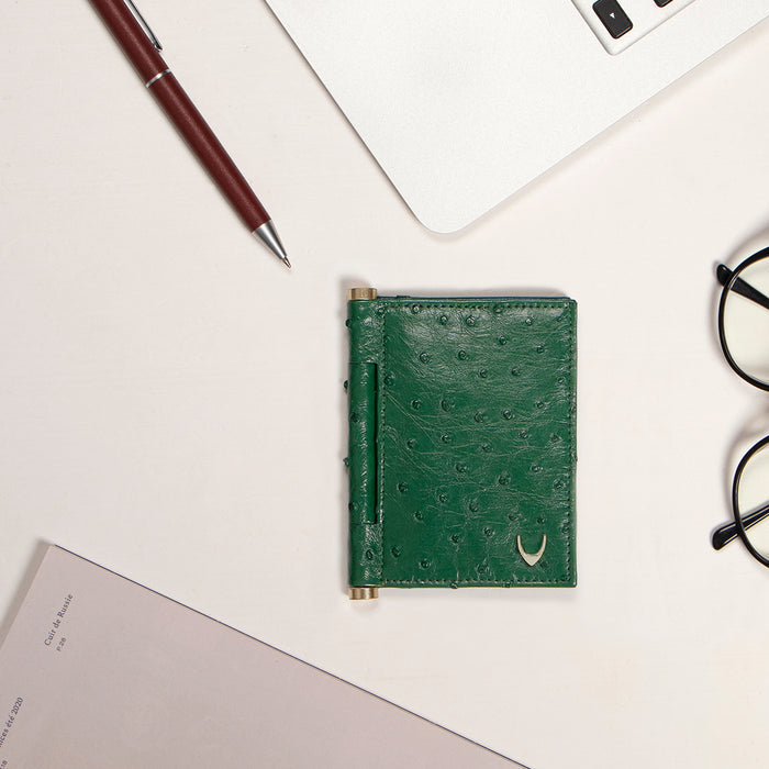 Bartoli W2 Green Leather Card Holder