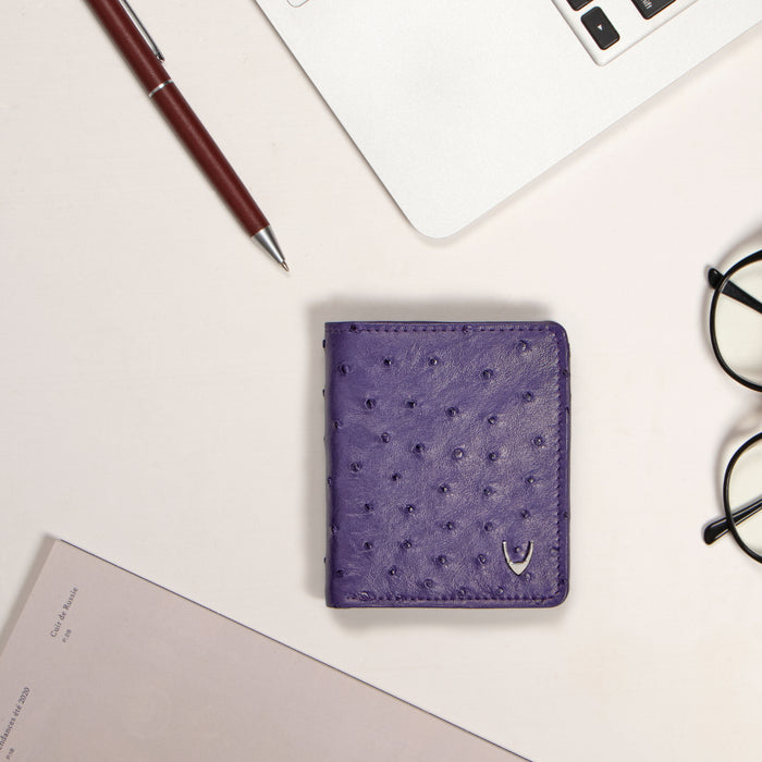 Bartoli W3 Blue Leather Bi-Fold Wallet