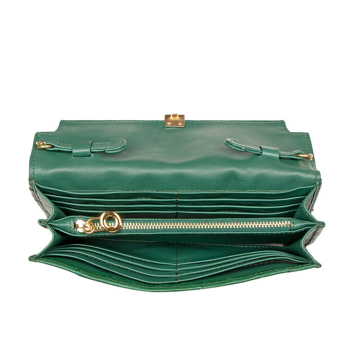Bartoli W4 Green Leather Sling Wallet