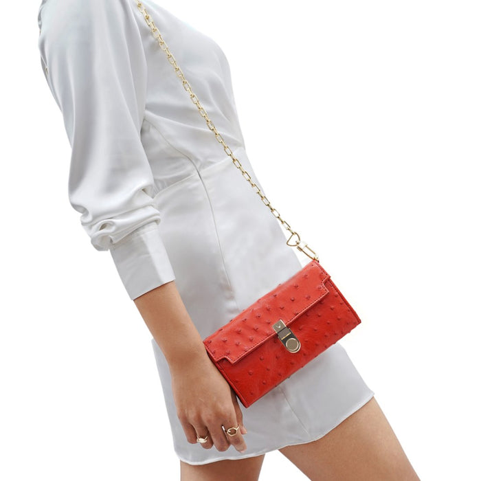 Bartoli W4 Red Leather Sling Wallet