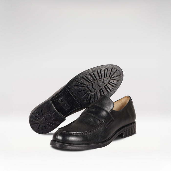 Basel Men's Black Leather Loafers