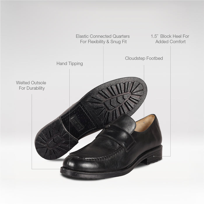 Basel Men's Black Leather Loafers