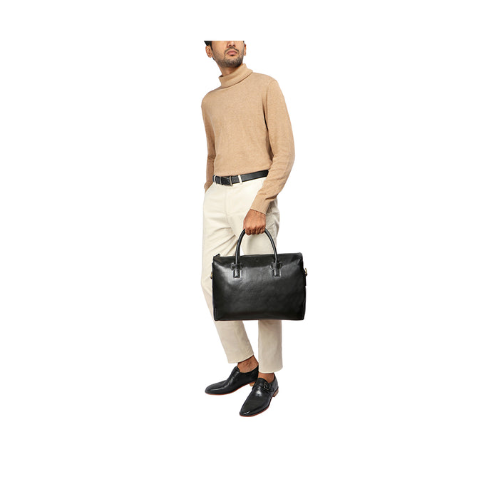 Bawa 03 Black Leather  Briefcase