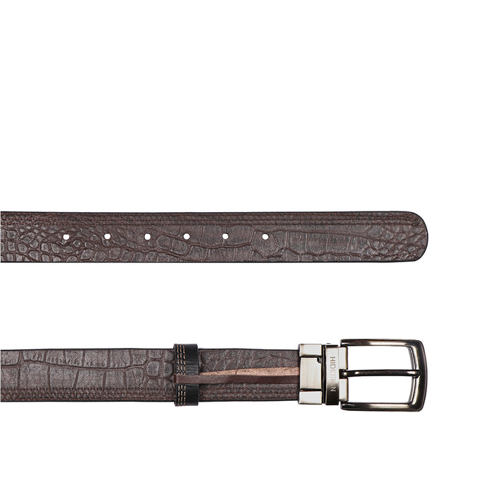 Be2207 Men's Black Reversible Leather Belt