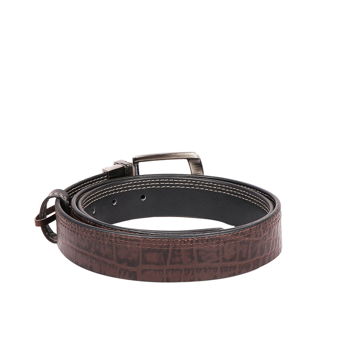 Be2207 Men's Black Reversible Leather Belt