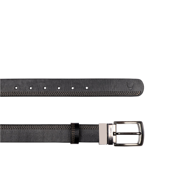 Be2207 Men's Black Reversible Leather Belt