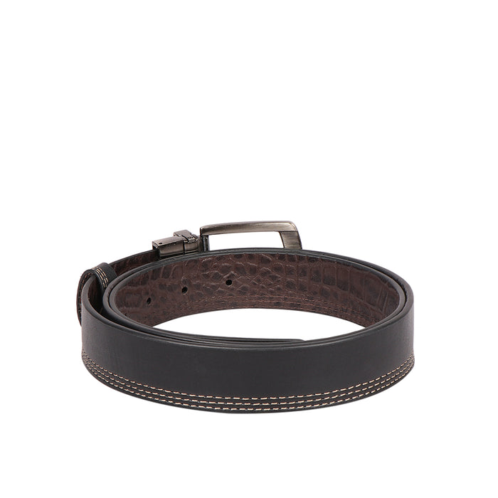 Be2207 Men's Black Reversible Leather Belt