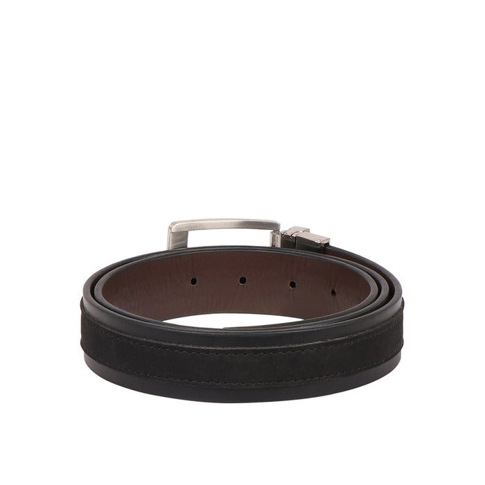 Be2211 Men's Black Reversible Leather Belt