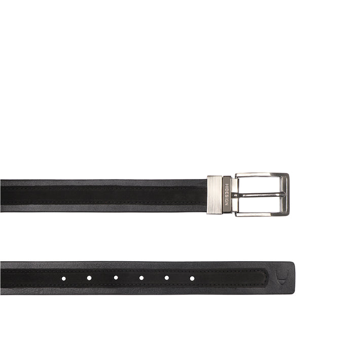 Be2211 Men's Black Reversible Leather Belt