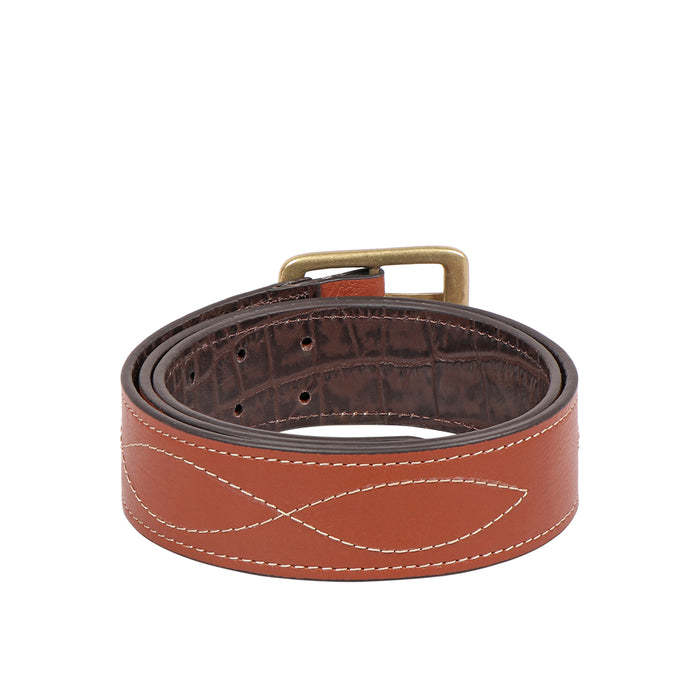 Be2214 Men's Brown Reversible Leather Belt