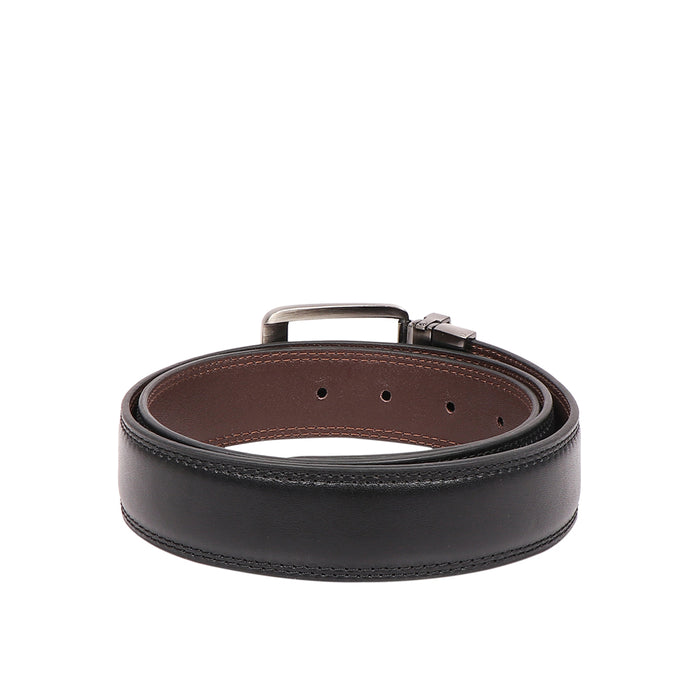 Be2218 Men's Black Reversible Leather Belt
