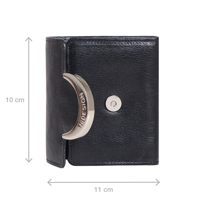 Beatrix W1 Black Leather Trifold Wallet