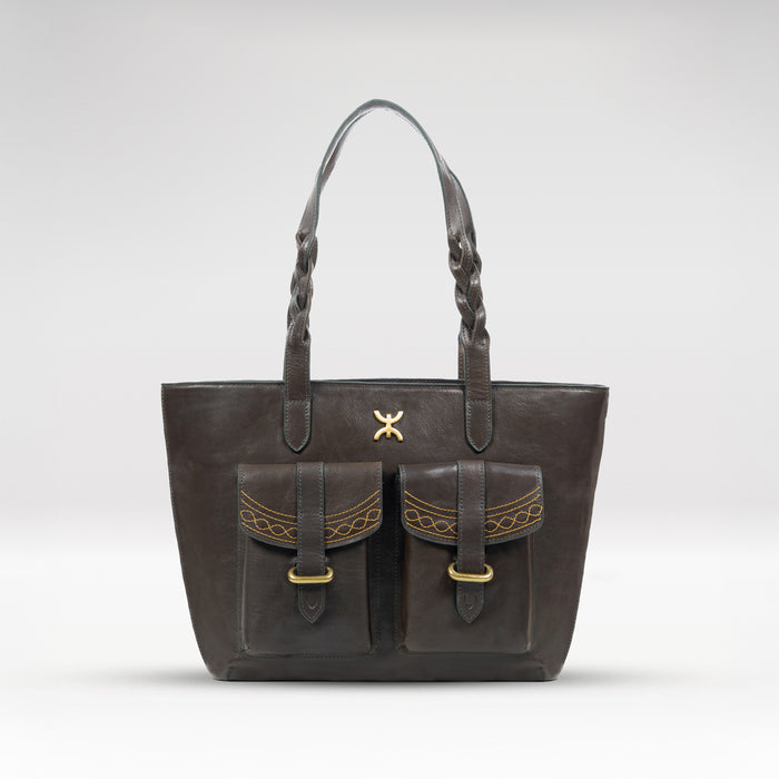 Bedouin - 04 Green Leather Tote Bag