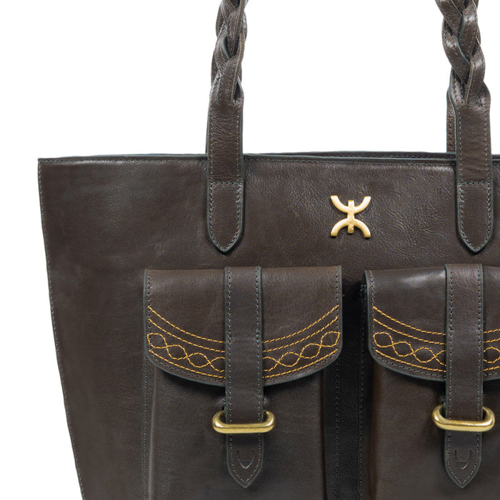 Bedouin - 04 Green Leather Tote Bag