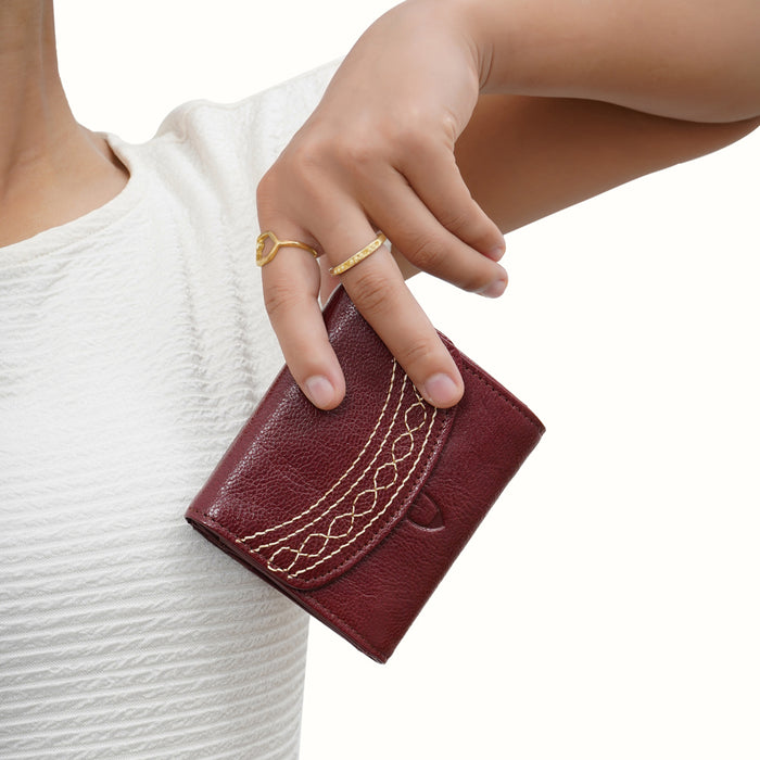 Bedouin W1 Red Leather Bi-Fold Wallet