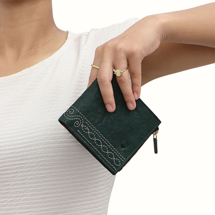 Bedouin W2 Green Leather Bi-Fold Wallet