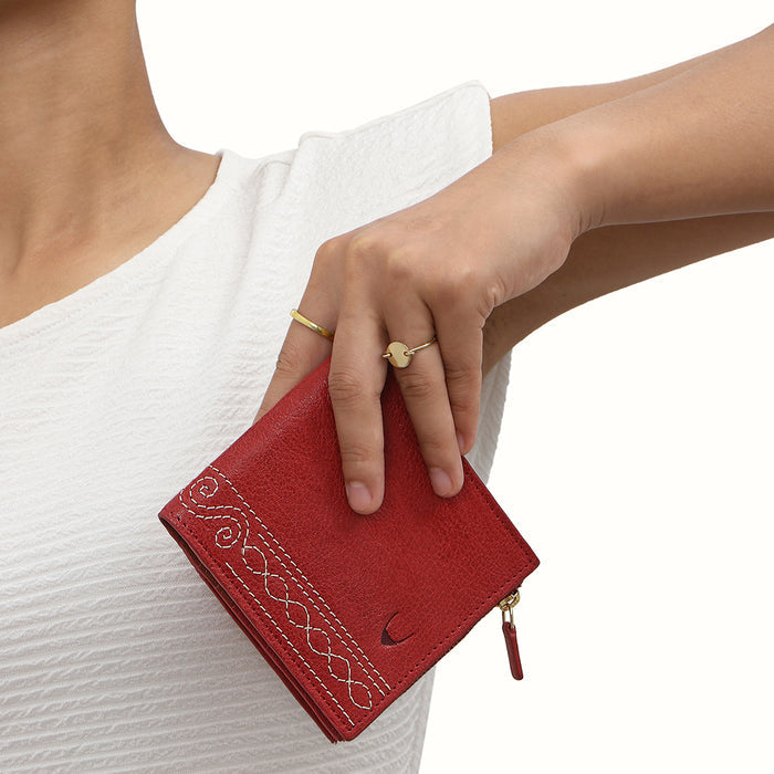 Bedouin W2 Red Leather Bi-Fold Wallet