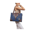 Belle Star 01 Blue Leather Tote Bag