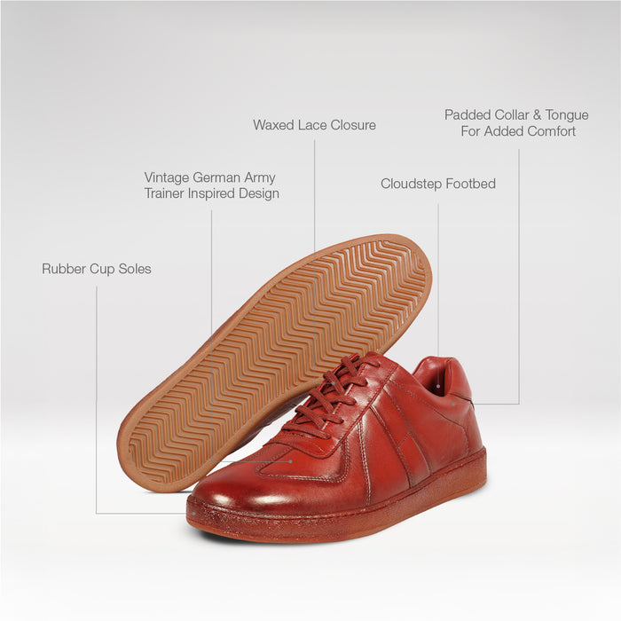 Belmond 01 Women's Red Leather Sneakers