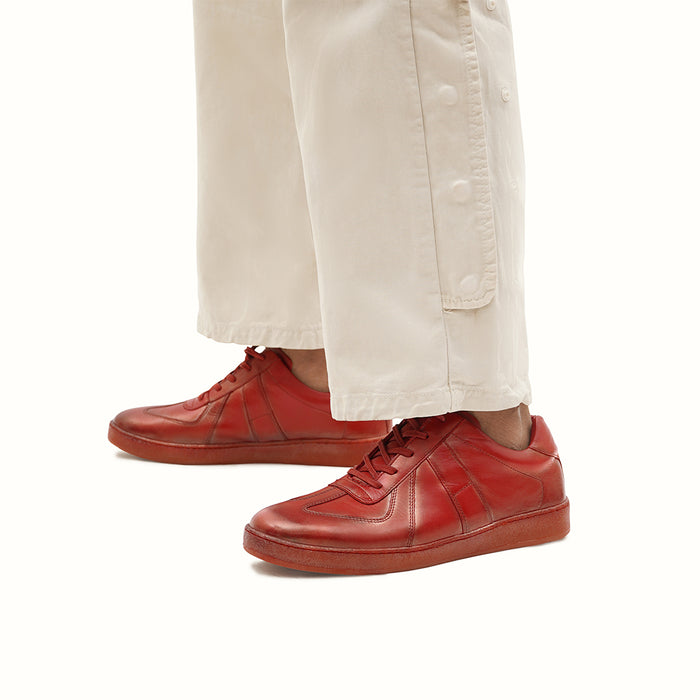 Belmond 01 Women's Red Leather Sneakers