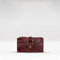 Belutchi W2 Red Leather Top Zip Wallet