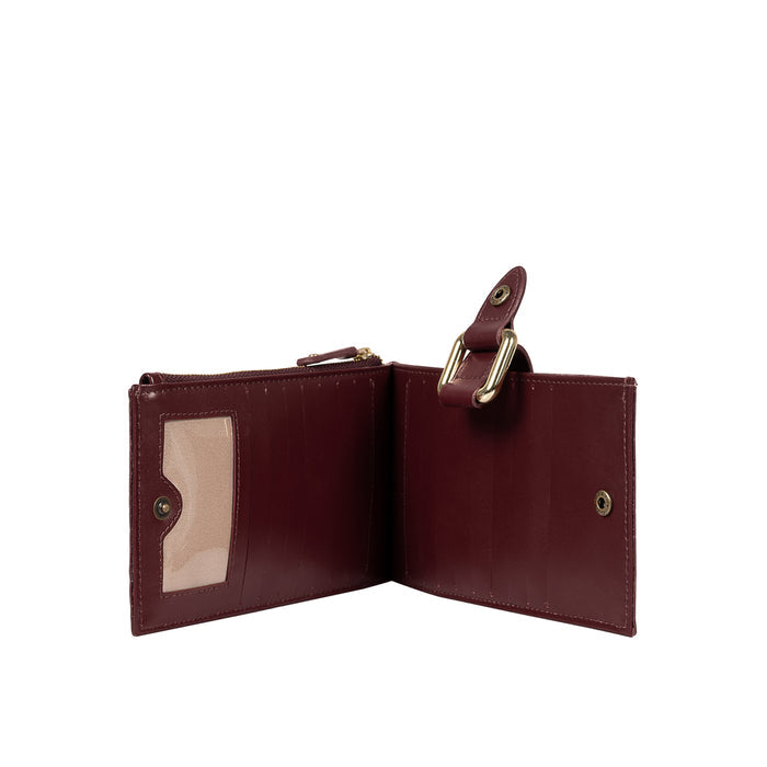 Belutchi W2 Red Leather Top Zip Wallet