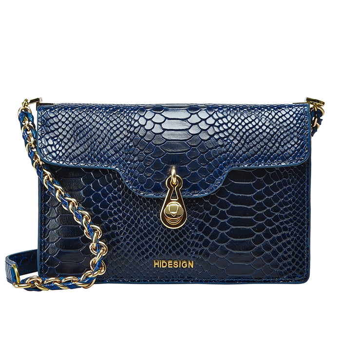 Bessie Blue Leather Shoulder Bag
