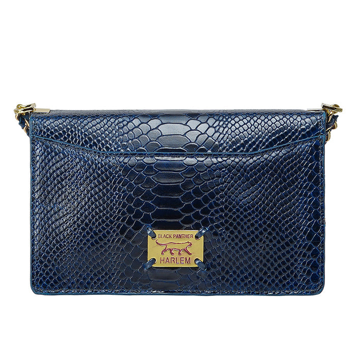 Bessie Blue Leather Shoulder Bag