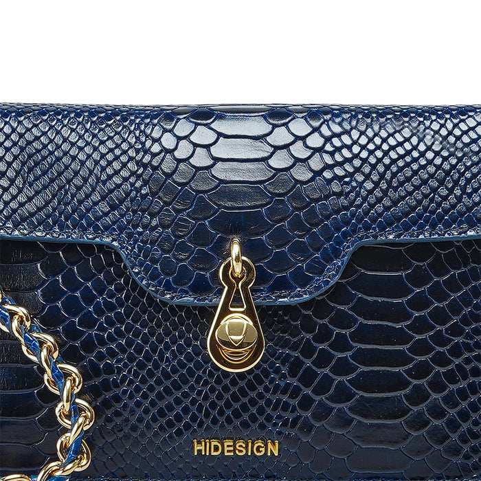 Bessie Blue Leather Shoulder Bag