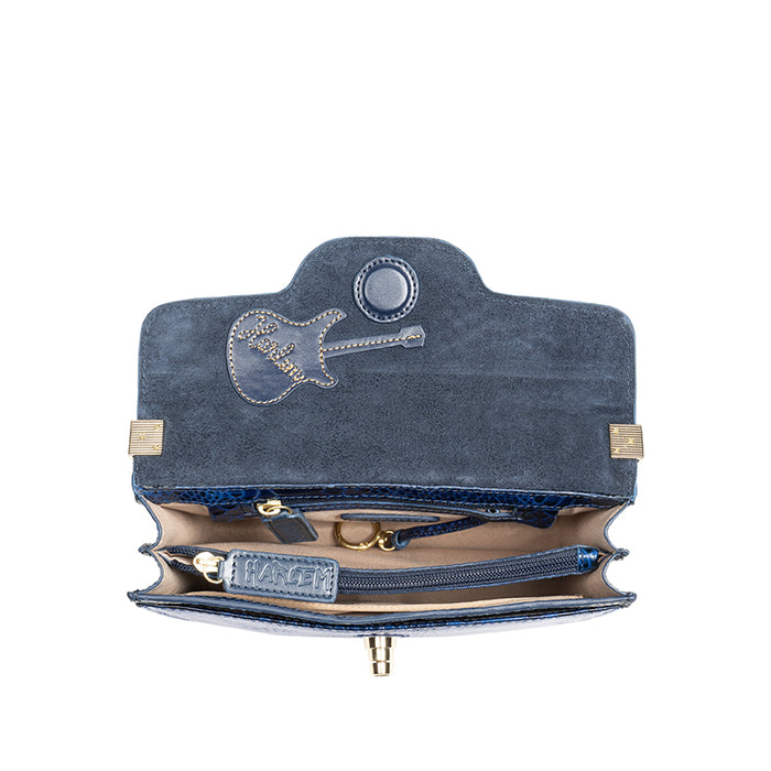 Bessie Blue Leather Shoulder Bag