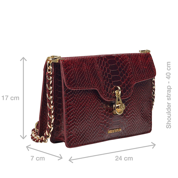Bessie Red Leather Shoulder Bag