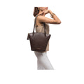 Beth 02 Brown Leather Tote Bag