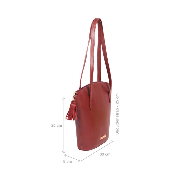 Beth 02 Red Leather Tote Bag