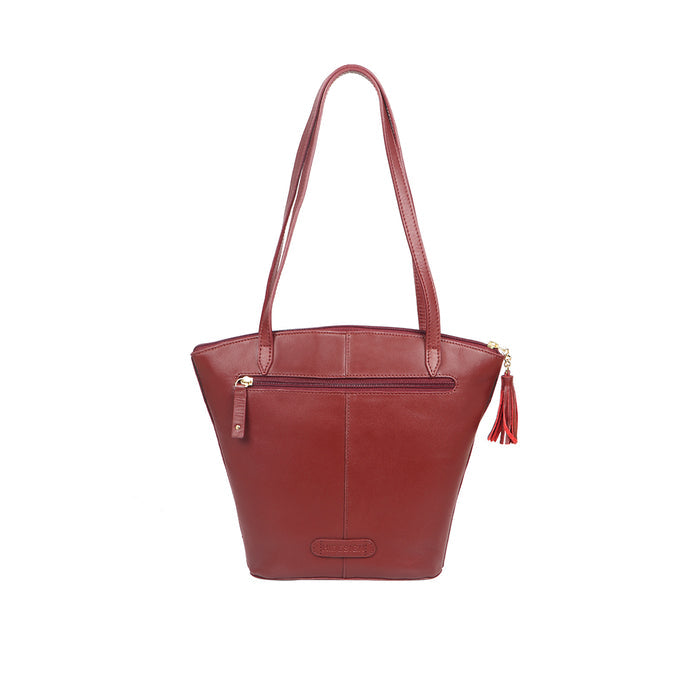 Beth 02 Red Leather Tote Bag