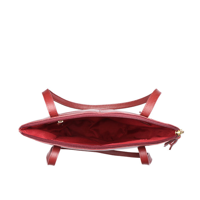 Beth 02 Red Leather Tote Bag