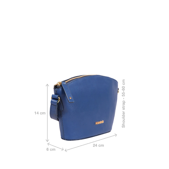Beth 03 Blue Leather Crossbody